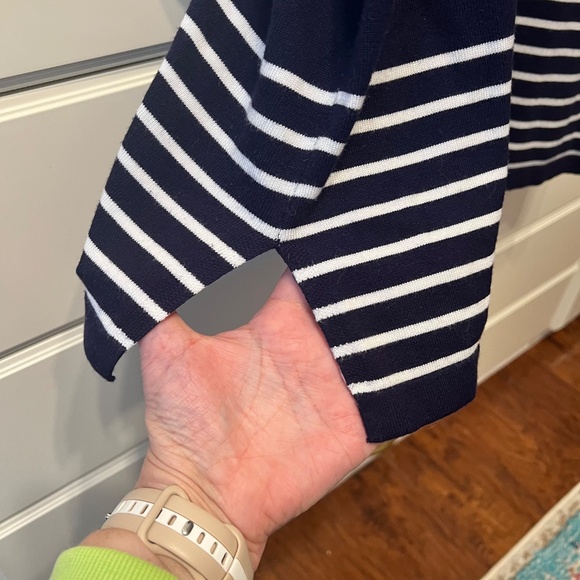 SUZANNE BETRO WEEKEND Navy‎ & White Stripe Top Tunic Sweater (Plus 3X/4X) - Picture 4 of 10